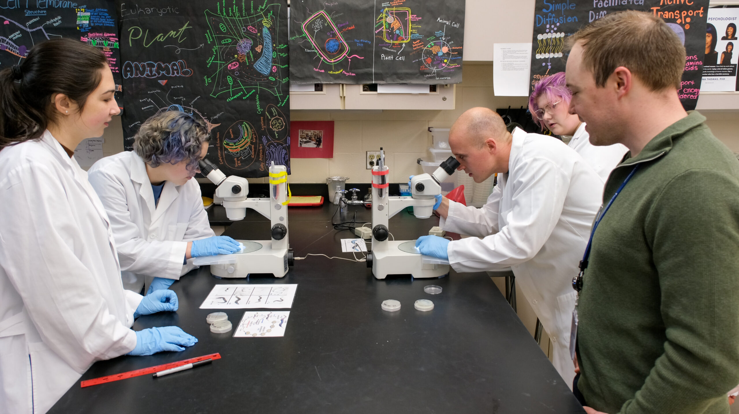 Lowell HS students working with scientists